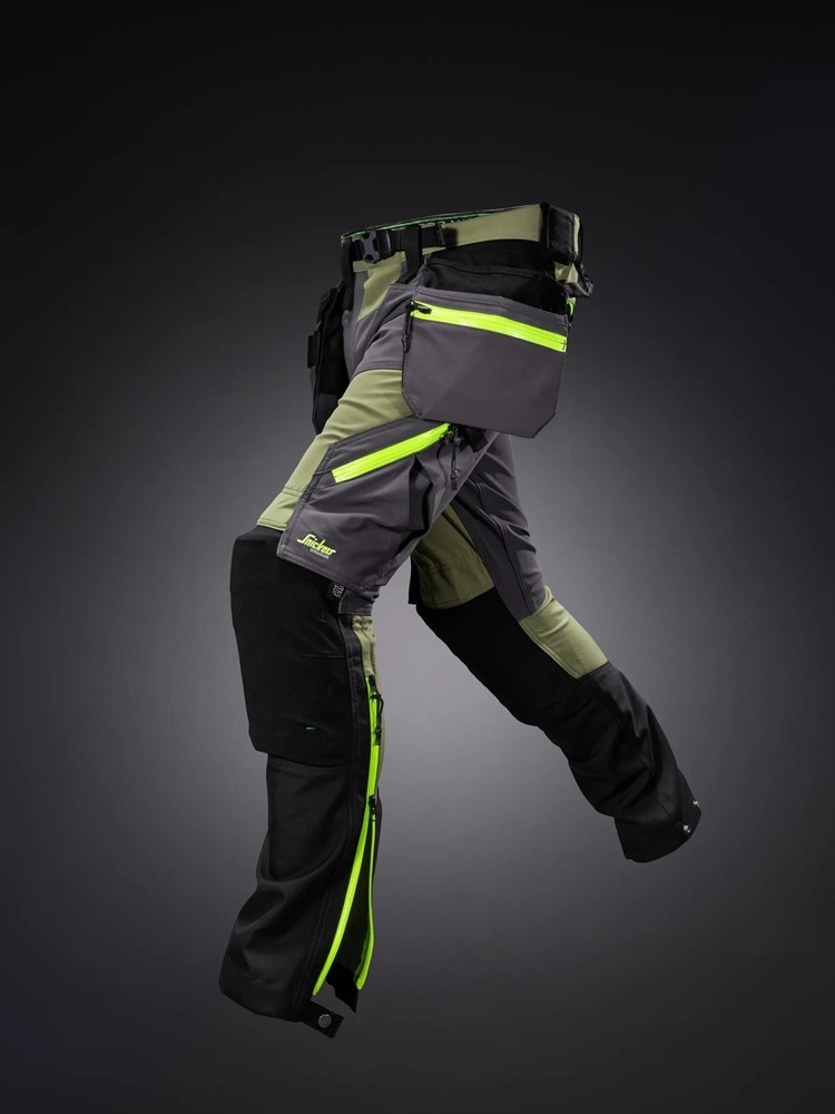 Full Stretch Softshellbukse, Khakigrønn FlexiWork 6940 Geir