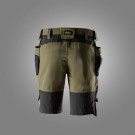 Shorts med stretch og hylsterlommer, Khaki grønn - Snickers® 6118 thumbnail