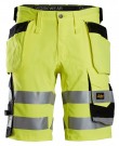 Shorts med stretch og hylsterlommer, High-Vis Gul Kl.1- Snickers® 6135  thumbnail