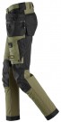 Arbeidsbukse med full stretch & hylsterlommer, Khaki grønn - Snickers® 6275 thumbnail