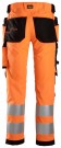 High-Vis Stretchbukse med hylsterlommer, Klasse 2, Oransje - Snickers Workwear 6243 thumbnail