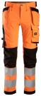 High-Vis Stretchbukse med hylsterlommer, Klasse 2, Oransje - Snickers Workwear 6243 thumbnail