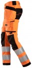 High-Vis Stretchbukse med hylsterlommer, Klasse 2, Oransje - Snickers Workwear 6243 thumbnail