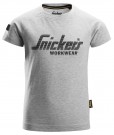 T-skjorte med logo til barn, Gråmelert - Snickers 7514 thumbnail