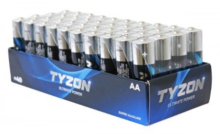 AA 1,5 V superalkalisk batteri, 40-pk - Tyzon®