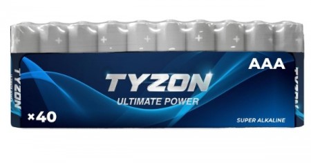 AAA 1,5 V superalkalisk batteri, 40-pk - Tyzon®