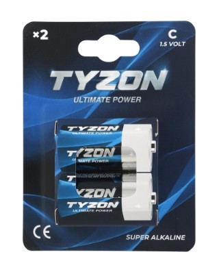 C-superalkalisk batteri 1,5 V, 2pk - Tyzon®