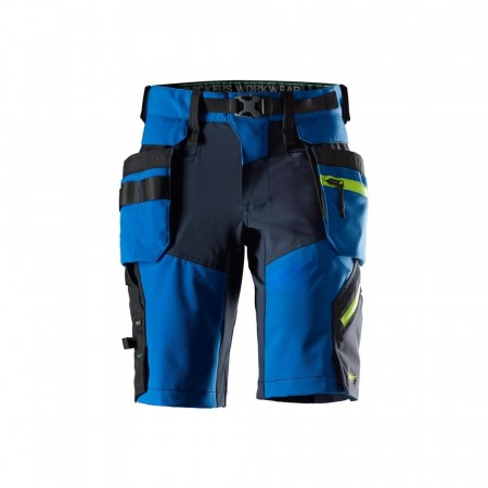 Softshellshorts med stretch og avtakbare hylsterlommer, Blå - Snickers® 6140