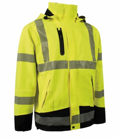 Arbeidsjakke Full Stretch, HiVis Gul/Sort Kl.3 - Lyngsøe 4WS-5057