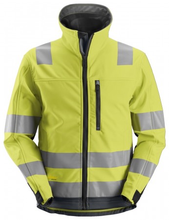 Vindtett Softshelljakke, High-Vis Klasse 3, Snickers 1230